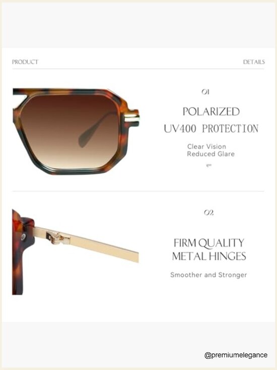 Small Retro Aviator Sunglasses with Polarized Lenses, UV400 Protection main image 7